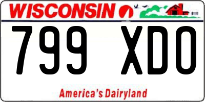 WI license plate 799XDO