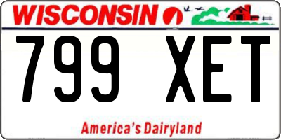 WI license plate 799XET