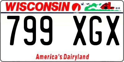 WI license plate 799XGX