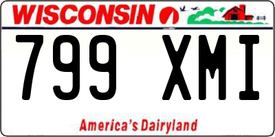 WI license plate 799XMI