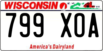 WI license plate 799XOA