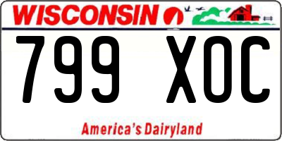 WI license plate 799XOC