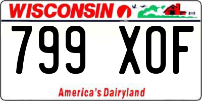 WI license plate 799XOF