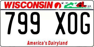 WI license plate 799XOG