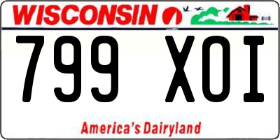 WI license plate 799XOI