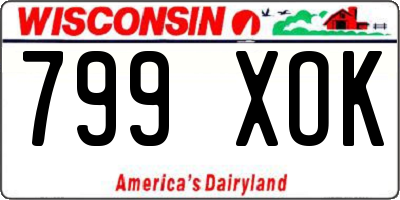 WI license plate 799XOK