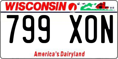 WI license plate 799XON