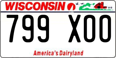 WI license plate 799XOO