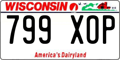 WI license plate 799XOP
