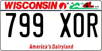 WI license plate 799XOR