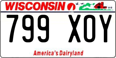 WI license plate 799XOY