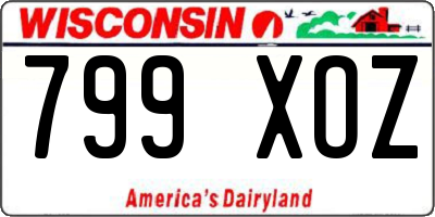 WI license plate 799XOZ