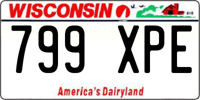 WI license plate 799XPE
