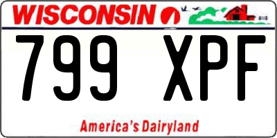 WI license plate 799XPF