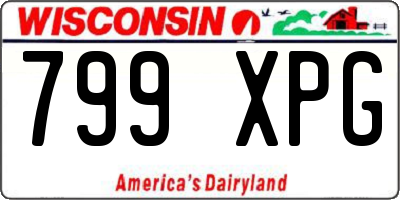 WI license plate 799XPG