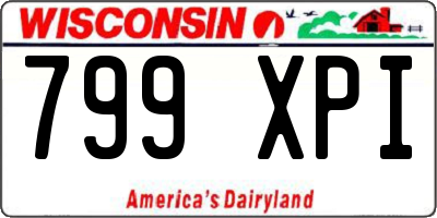 WI license plate 799XPI