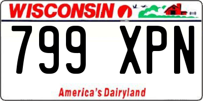 WI license plate 799XPN