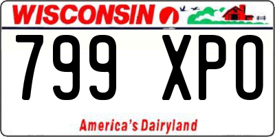 WI license plate 799XPO