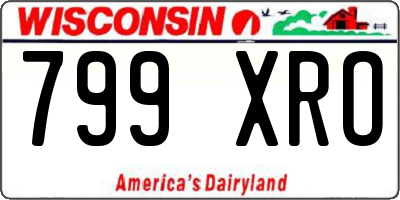 WI license plate 799XRO
