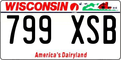 WI license plate 799XSB
