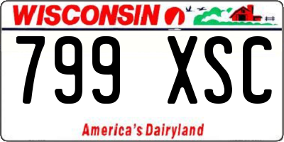 WI license plate 799XSC