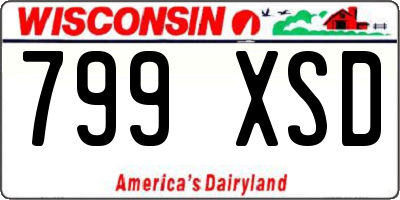 WI license plate 799XSD