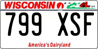 WI license plate 799XSF