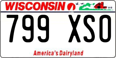 WI license plate 799XSO