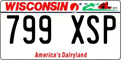 WI license plate 799XSP