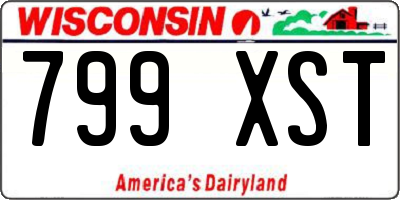 WI license plate 799XST