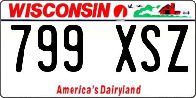 WI license plate 799XSZ