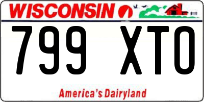 WI license plate 799XTO