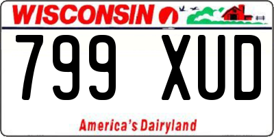 WI license plate 799XUD