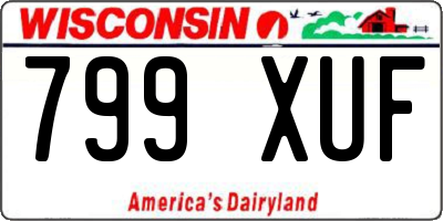 WI license plate 799XUF