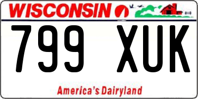 WI license plate 799XUK