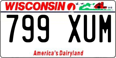 WI license plate 799XUM