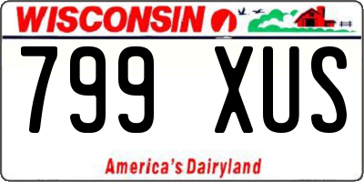 WI license plate 799XUS