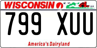 WI license plate 799XUU