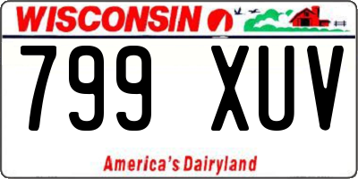 WI license plate 799XUV