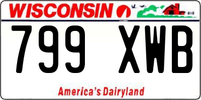 WI license plate 799XWB