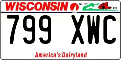 WI license plate 799XWC