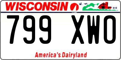 WI license plate 799XWO