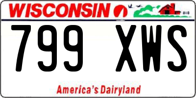 WI license plate 799XWS