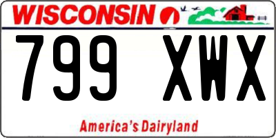 WI license plate 799XWX