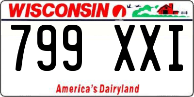 WI license plate 799XXI