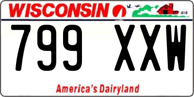 WI license plate 799XXW