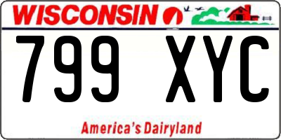 WI license plate 799XYC