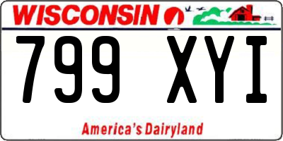 WI license plate 799XYI