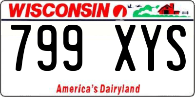 WI license plate 799XYS