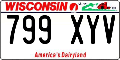 WI license plate 799XYV